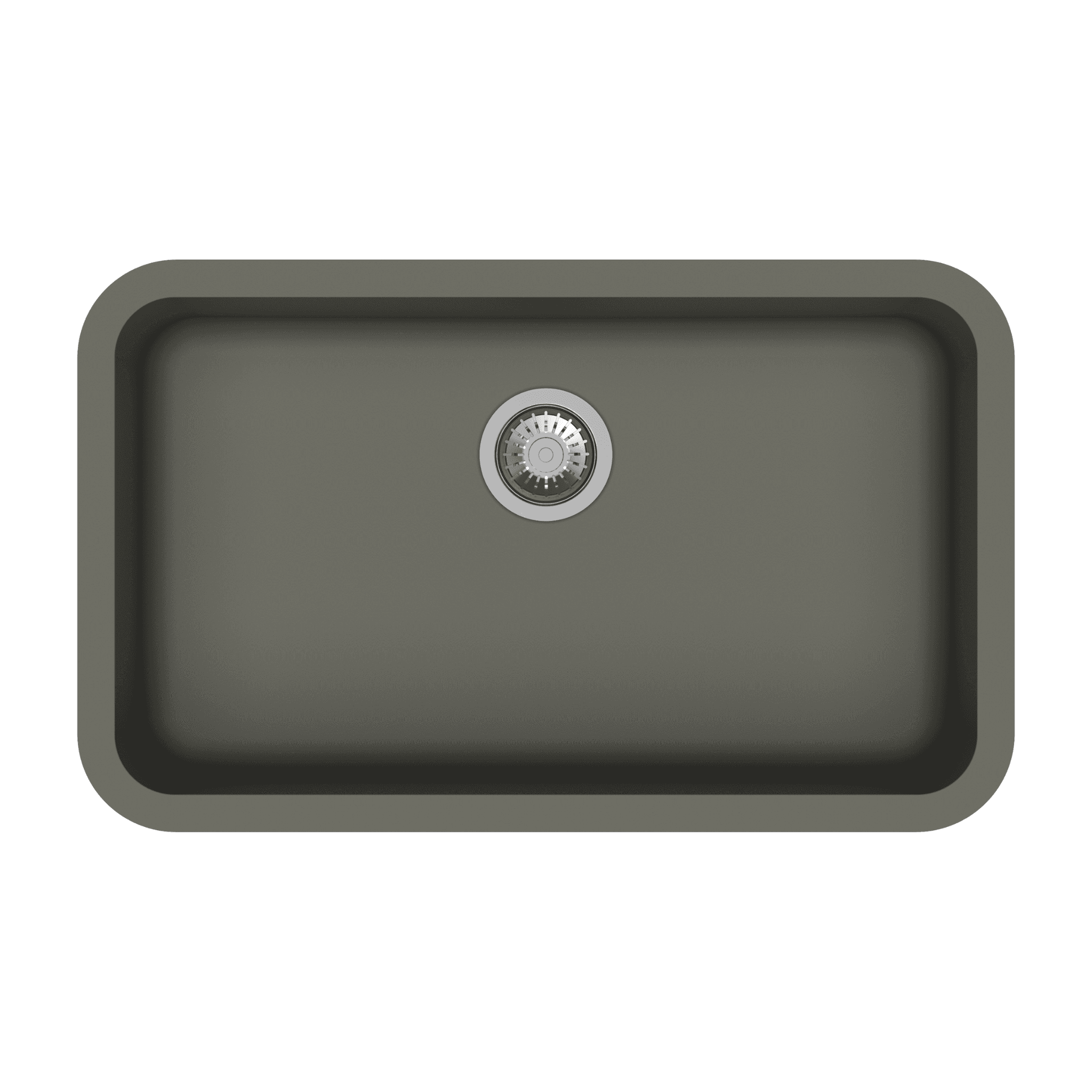 Jumbo Bowl Quartz Kitchen Sink 30" × 19" x 9" ( 785 x 480 x 225mm) | Concrete Finish | Top Mount, Flush Mount & Under Mount Installation | Included Accessories: Plumbing Kit | Slab Cutting Size: 720 x 415mm
