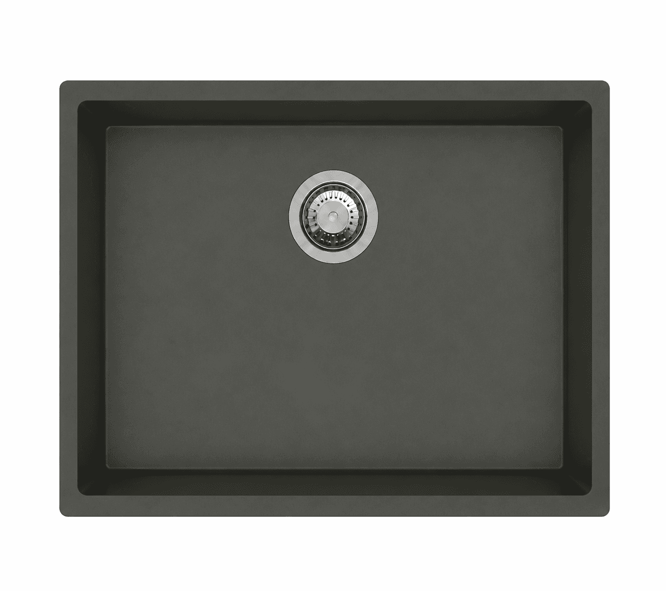 Magic Salsa Series Quartz Kitchen Sink 18" × 16" x 8" ( 457 x 406 x 200mm) | Concrete Finish | Top Mount, Flush Mount & Under Mount Installation | Included Accessories: Plumbing Kit | Slab Cutting Size: 417 x 363mm — image 1