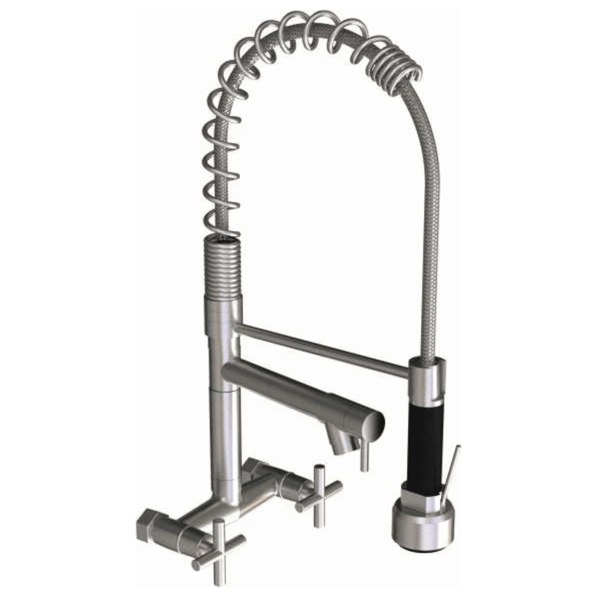 Kitchen Faucet Pull Out (Hot & Cold) | Wall Mount | Finish: Chrome