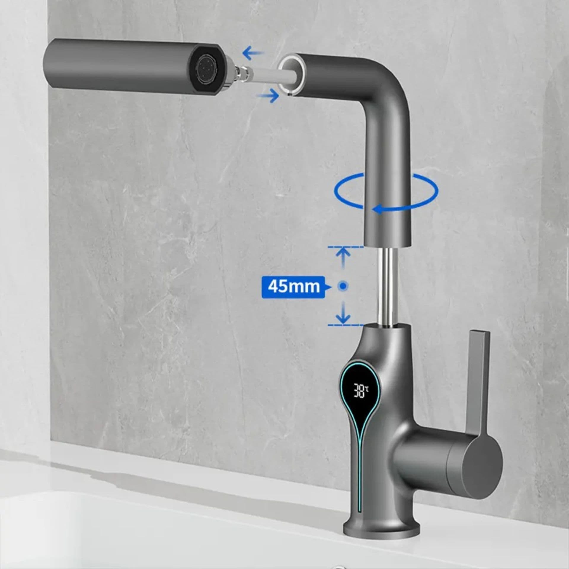 Designer Kitchen Faucet (Hot & Cold) | Finish: Matt Black — image 3