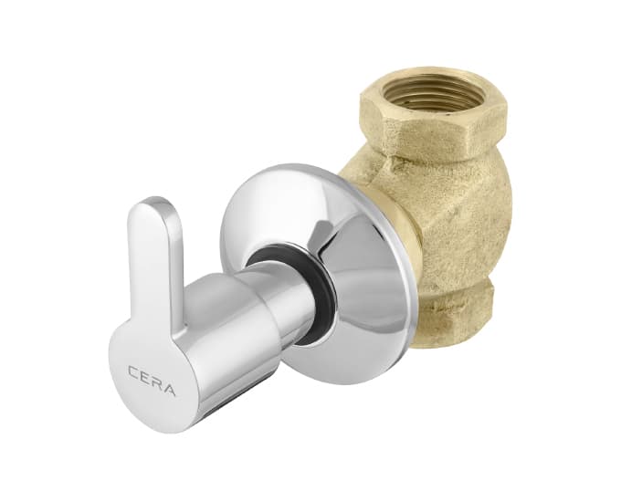 Victor Flush Cock | Chrome Finish | Exposed Part (Lever, Cartridge Sleeve, Flange) | Compatible With Concealed Part F4060102 sold separately — image 2
