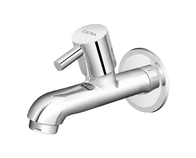 Garnet Bib Cock (Only Cold Water) Long Nose With Flange | Chrome Finish — image 2