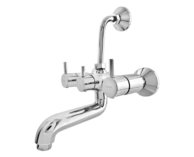 Fountain Wall Mixer With 210 mm (8.5") Long Bend Pipe for Overhead Shower | Chrome Finish — image 2