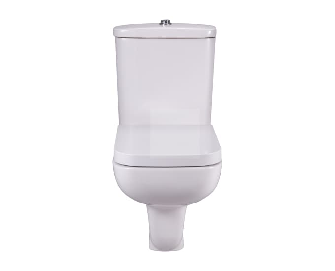 Campbell Two Piece Wall Hung Extended Toilet | Finish: Snow White | Size: 640 x 350 x 780 mm | Rag Bolt Distance: 255±5mm | Included: Cistern With Twin Flush Fittings (S1062132) & Campbell Duroplast Seat Cover (B1530117) — image 2