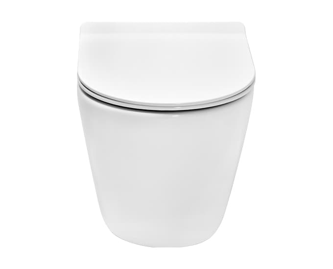 Camel Rimless Wall Hung Toilet | Finish: Snow White | Size: 555 x 370 x 365 mm | Rag Bolt Distance: 180±5mm | Duroplast Soft Close Seat Cover Included — image 2
