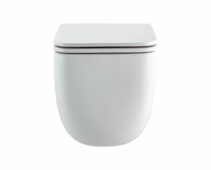 Cartica Rimless Wall Hung Toilet | Finish: Snow White | Size: 530 x 365 x 375 mm | Rag Bolt Distance: 180±5mm | Duroplast Slim Soft Close Seat Cover Included — image 2