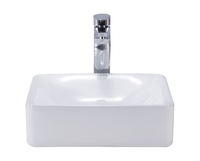 Cancha Table Top Wash Basin | Without Tap Hole Provision | Finish: Snow White | Size: 400 x 400 x 120 mm — image 2
