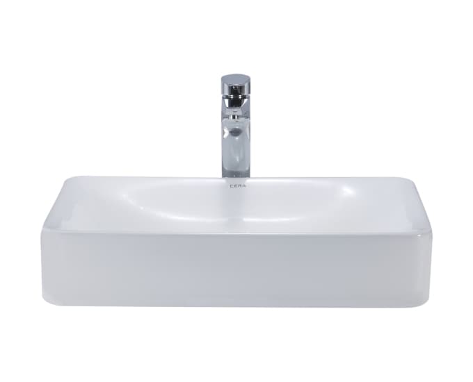 Ceona Table Top Wash Basin | Without Tap Hole Provision | Finish: Snow White | Size: 605 x 395 x 120 mm — image 2