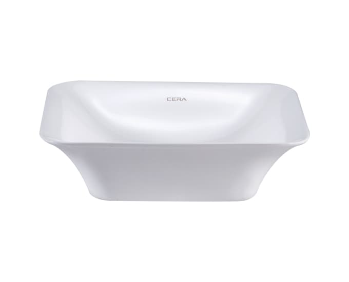 Caffie Table Top Wash Basin | Without Tap Hole Provision | Finish: Snow White | Size: 350 x 350 x 100 mm — image 2