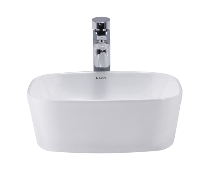 Colmin Table Top Wash Basin | Without Tap Hole Provision | Finish: Snow White | Size: 410 x 410 x 145 mm — image 2