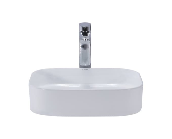 Catmin Table Top Wash Basin | Without Tap Hole Provision | Finish: Snow White | Size: 450 x 390 x 110 mm — image 2