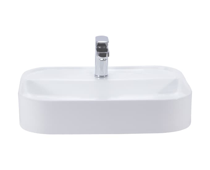 Corus Table Top Wash Basin | With Tap Hole Provision | Finish: Snow White | Size: 550 x 450 x 110 mm — image 2