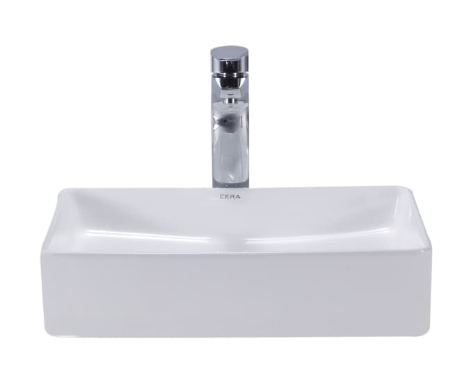 Carmona Table Top Wash Basin | Without Tap Hole Provision | Finish: Snow White | Size: 490 x 390 x 110 mm — image 2