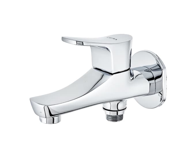 Perla 2-Way Bib Cock (Only Cold Water) With Flange | Chrome Finish — image 2