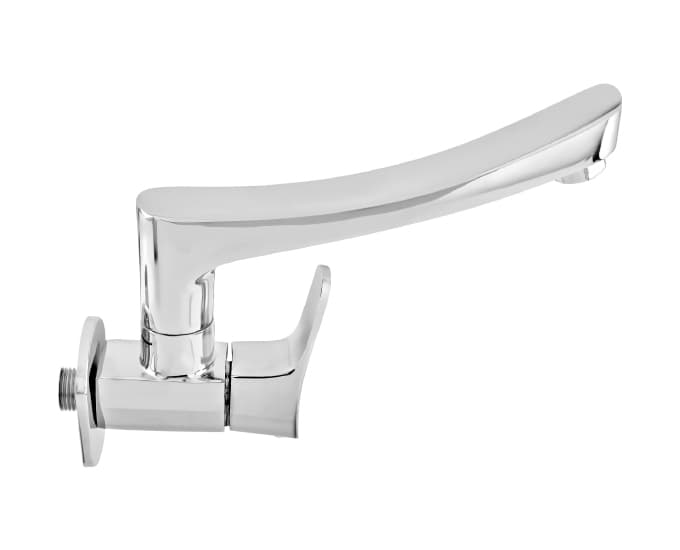 Perla Kitchen Faucet (Cold Water Only) With 200 mm (8") Long Swivel Spout and Wall Flange | Chrome Finish — image 3