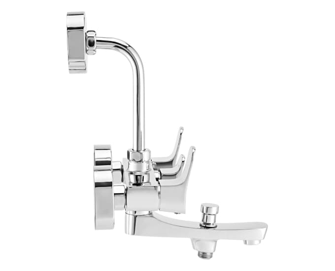 Perla Wall Mixer (3-in-1) With Arrangement for both Hand Shower and Overhead Shower With Bend Pipe | Chrome Finish — image 3