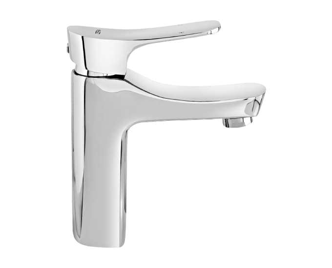 Perla Single Lever Basin Mixer (Hot & Cold Water) | Chrome Finish | With 450 mm braided connection pipe — image 3