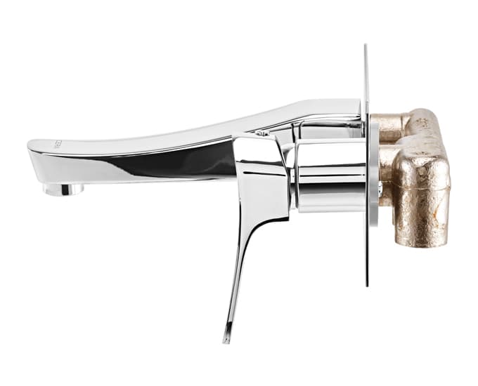 Perla Exposed Part for Wall Mounted Single Lever Basin Mixer (Hot & Cold Water) | Compatible With Concealed Part F4065103 sold separately | Chrome Finish — image 3