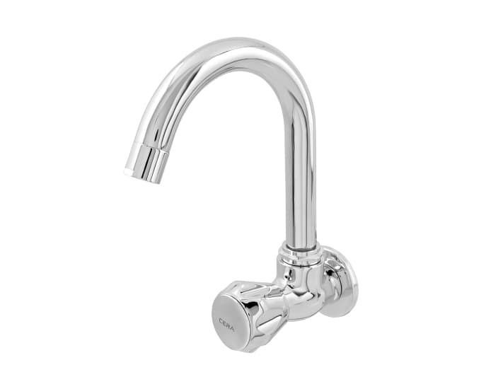 Ocean Kitchen Faucet (Cold Water Only) With 170 mm (6.5") Long Swivel Spout and Wall Flange | Chrome Finish | For Kitchen Use — image 2