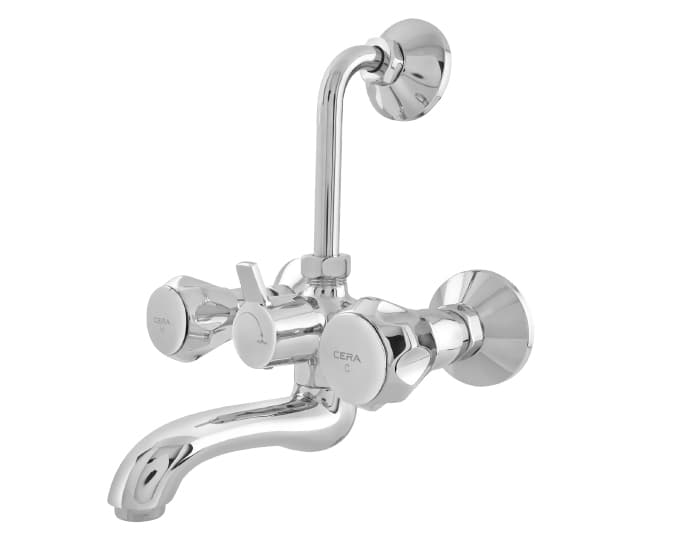 Ocean Wall Mixer With 210 mm (8.5") Long Bend Pipe for Overhead Shower | Chrome Finish — image 2