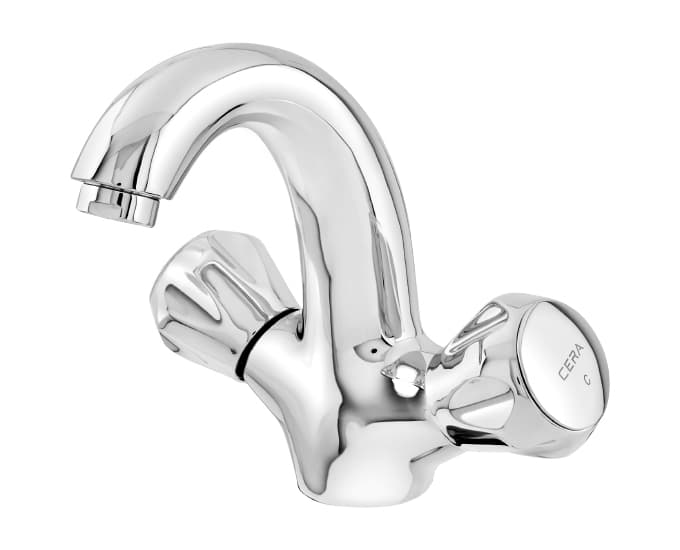 Ocean Basin Mixer (Hot & Cold Water) | Chrome Finish | With 450 mm Braided Connection Pipe — image 2