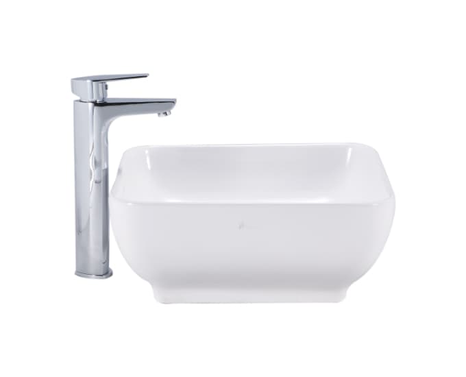 Campa Table Top Wash Basin | Without Tap Hole Provision | Finish: Snow White | Size: 450 x 400 x 160 mm — image 3