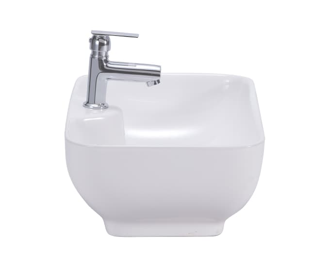 Corba Table Top Wash Basin | With Tap Hole Provision | Finish: Snow White | Size: 480 x 300 x 160 mm — image 3