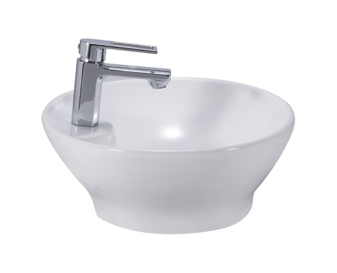 Camara Table Top Wash Basin | With Tap Hole Provision | Finish: Snow White | Size: 480 x 400 x 150 mm — image 3