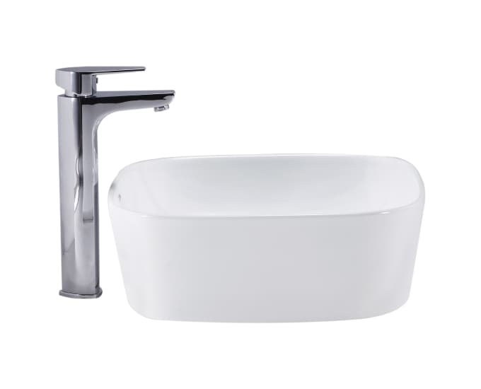 Colmin Table Top Wash Basin | Without Tap Hole Provision | Finish: Snow White | Size: 410 x 410 x 145 mm — image 3