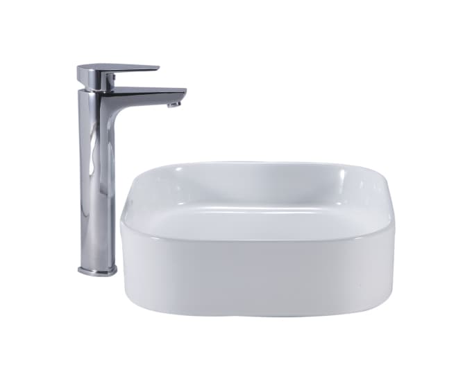 Catmin Table Top Wash Basin | Without Tap Hole Provision | Finish: Snow White | Size: 450 x 390 x 110 mm — image 3