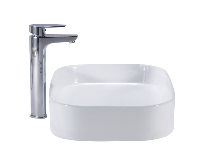 Catmid Table Top Wash Basin | Without Tap Hole Provision | Finish: Snow White | Size: 550 x 380 x 110 mm — image 3