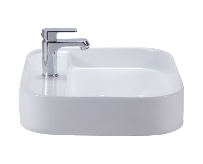 Corus Table Top Wash Basin | With Tap Hole Provision | Finish: Snow White | Size: 550 x 450 x 110 mm — image 3