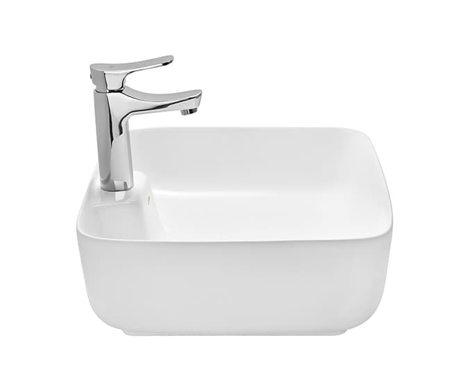 Crespo Table Top Wash Basin | With Tap Hole Provision | Finish: Snow White | Size: 515 x 415 x 145 mm — image 3