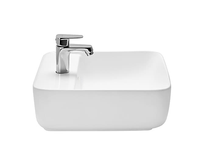 Ciesta Table Top Wash Basin | With Tap Hole Provision | Finish: Snow White | Size: 400 x 400 x 140 mm — image 3