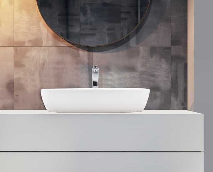 Cavello Table Top Wash Basin | Without Tap Hole Provision | Finish: Snow White | Size: 698 x 370 x 140 mm — image 2