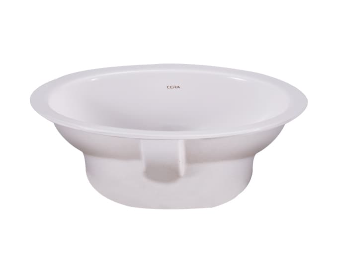 Oval Counter Wash Basin | Without Tap Hole Provision | Finish: Snow White | Size: 460 x 360 x 150 mm — image 2