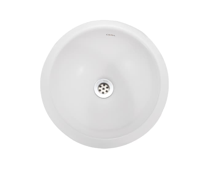 Circle Counter Wash Basin | Without Tap Hole Provision | Finish: Snow White | Size: 380 x 380 x 150 mm — image 2