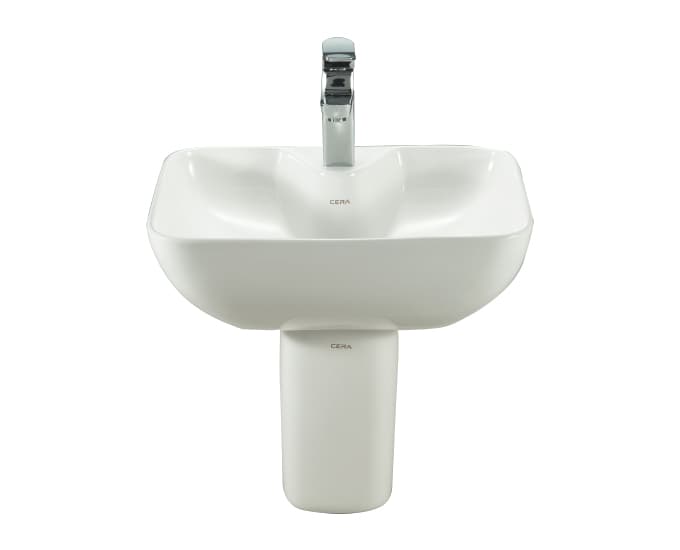 Chino Half Pedestal | Finish: Snow White | Height: 445 mm | Compatible With Chino Wall Hung Wash Basin (S2040136) — image 2