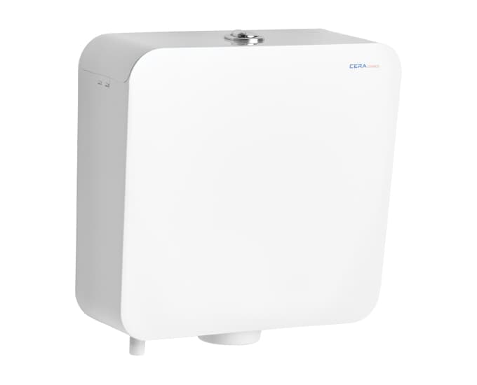 Compass PVC Twin Flush Cistern | Finish: Snow White | Suitable for Floor Mounting Basic Toilets
