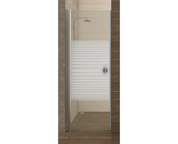 Cadmin Shower Partition 300 x 1800 mm | Single Door | 6 mm Designer Toughen Glass | Chrome Profile | 180 Degree Swinging Glass | Grey Plastic Handle