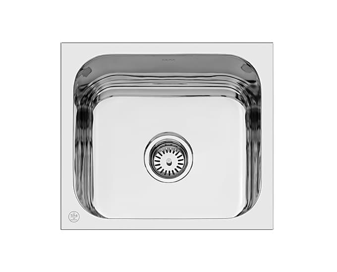 Quatrino Single Bowl Kitchen Sink | Size: 457 x 406 x 203 mm (18" x 16" x 8") | 304 Stainless Steel | Top Mount | Matt Finish — image 1