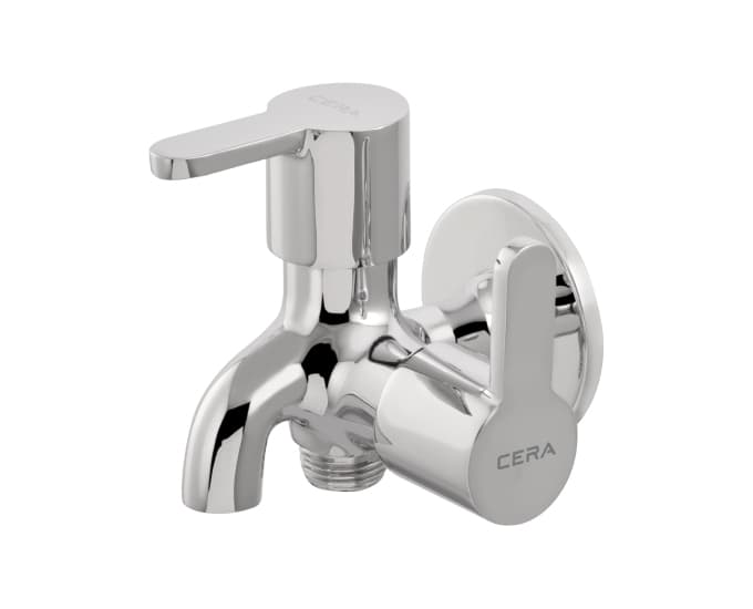 Victor 2-Way Bib Cock (Only Cold Water) With Flange | Chrome Finish — image 1