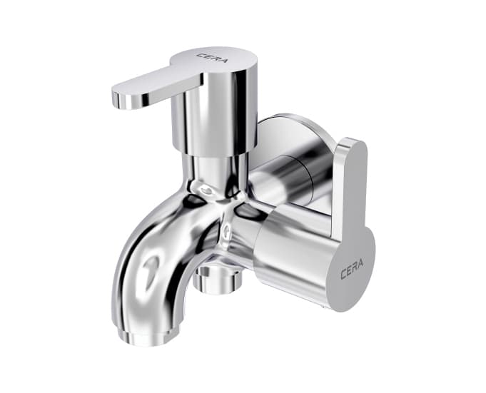 Victor 2-Way Bib Cock (Only Cold Water) With Flange | Chrome Finish — image 1