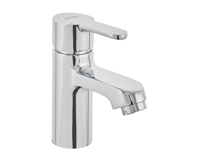 Victor Single Lever Basin Mixer (Hot & Cold Water) | Chrome Finish | With 450 mm braided connection pipe