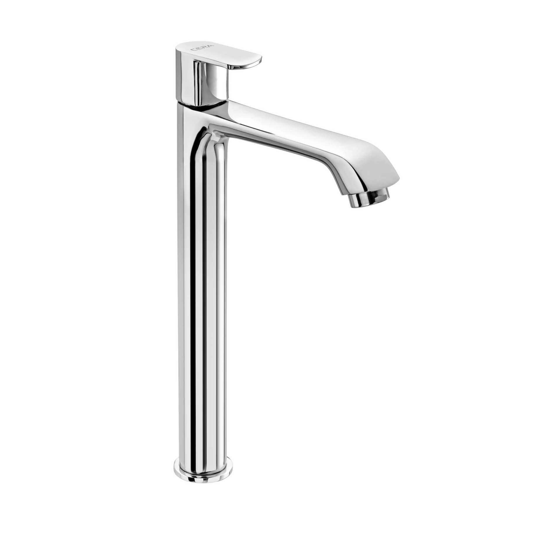 Chromo Pillar Cock Tall (Cold Water only) With (12") Long Extended Body | Chrome Finish
