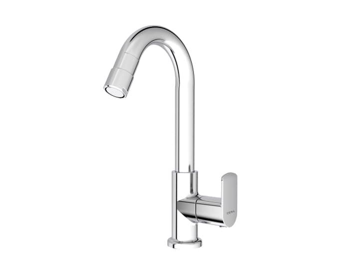Chromo Pillar Cock (Cold Water only) With Swan Neck Spout (Right) | Chrome Finish — image 1
