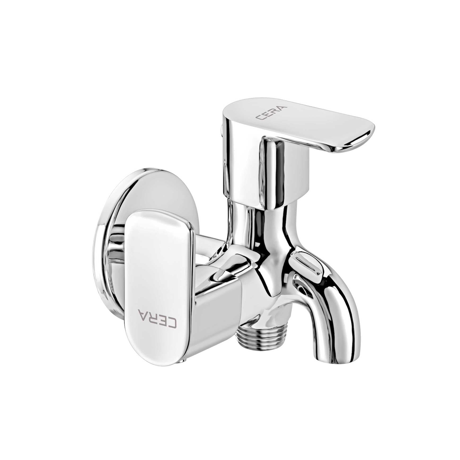Chromo 2-Way Bib Cock (Only Cold Water) With Flange | Chrome Finish