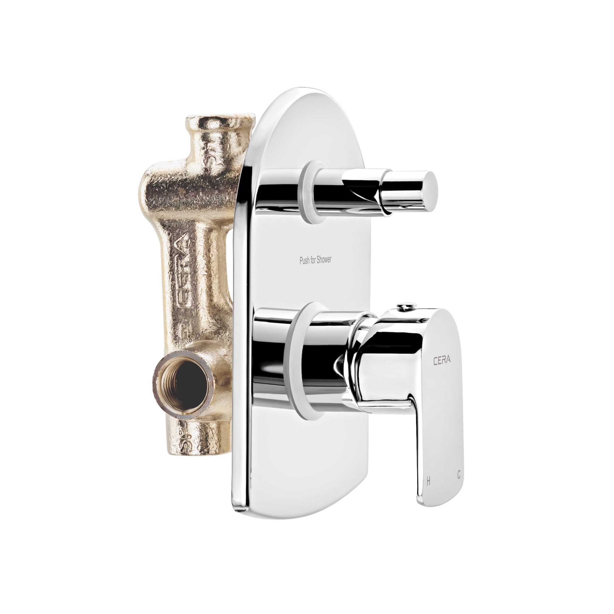 Chromo Exposed Part for Push Type Single Lever Concealed Diverter 35 mm | Chrome Finish | Compatible With Concealed Part F4010108 sold separately