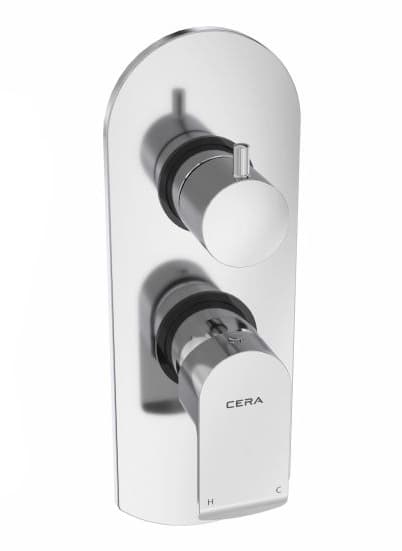 Chromo Exposed Part for 3 Outlets Single Lever Concealed Diverter | Chrome Finish | Compatible With Concealed Part F4070202 sold separately — image 1