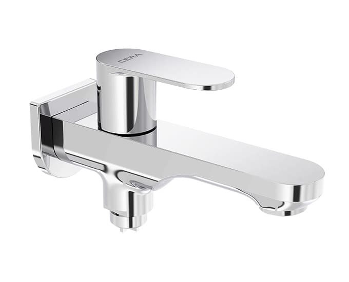 Curve 2-Way Bib Cock (Only Cold Water) With Flange | Chrome Finish